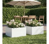vidaXL Cache-pot de jardin 2 pc Blanc 40 x 40 x 30 cm