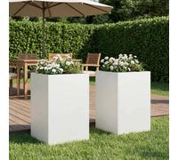 vidaXL Cache-pot de jardin 2 pc Blanc 40 x 40 x 75 cm
