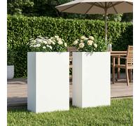 vidaXL Cache-pot de jardin 2 pc Blanc 50 x 20 x 75 cm