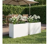 vidaXL Jardinières pour plantes, lot de 2, blanches, 60 x 30 x 50 cm