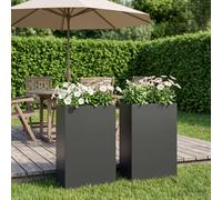vidaXL Cache-pot de jardin 2 pc Noir 50 x 20 x 75 cm