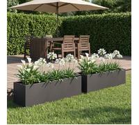 vidaXL Jardinières pour plantes, lot de 2, noir, 80 x 20 x 20 cm