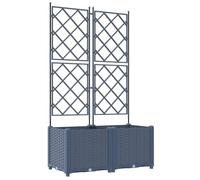 vidaXL Cache-Pot de Jardin 2 pcs Gris 80 x 40 x 143 cm Acier, Jardin et terrasse, Pot Moderne, containers à Treillis rectangulaires, jardinières Verticales, déco extérieure, Accessoires de Patio
