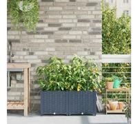 vidaXL Cache-pot de jardin 2 pcs Gris 80 x 40 x 37,5 cm Plastique