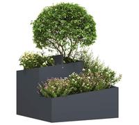 vidaXL Cache-Pot de Jardin Anthracite 60 x 60 x 50 cm, Jardin et Terrasse, Jardinière en métal Moderne pour l'extérieur, Accessoires de Patio, Style Contemporain