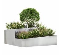 vidaXL Bac à plantes de jardin argenté 100 x 100 x 50 cm acier galvanisé