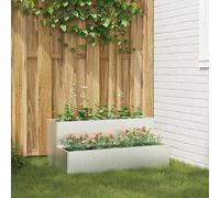 vidaXL Pot de jardin argenté 100 x 60 x 45 cm acier inoxydable