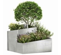 vidaXL Cache-Pot de Jardin Argent 60 x 60 x 50 cm Acier Inoxydable, Jardin et Terrasse, Jardinière en métal Moderne pour l'extérieur, Accessoires de Patio, Style Contemporain