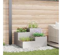 vidaXL Cache-pot de jardin Argent 80 x 80 x 60 cm Acier inoxydable
