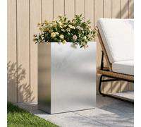 vidaXL Cache-pot de jardin Argenté 40 x 20 x 50 cm Acier inoxydable