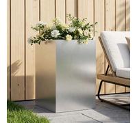 vidaXL Cache-Pot de Jardin Argenté 40 x 40 x 75 cm Acier galvanisé, Vase de Jardin Moderne, Rectangulaire, Résistant aux Intempéries, Idéal pour Fleurs et Plantes