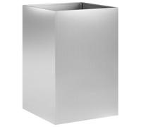vidaXL Cache-Pot de Jardin Argenté 40 x 40 x 75 cm Acier galvanisé, Vase de Jardin Moderne, Rectangulaire, Résistant aux Intempéries, Idéal pour Fleurs et Plantes