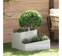 vidaXL Pot de jardin argenté en acier inoxydable 60 x 60 x 50 cm