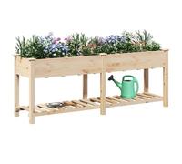 vidaXL Cache-Pot de Jardin Beige 203,5 x 53 x 76,5 cm | Cette jardinière ajoute une touche moderne à ta déco Avec sa finition lisse et son bois naturel,