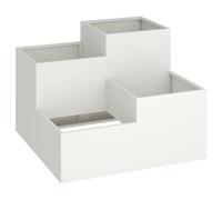 vidaXL Pot de fleurs de jardin 100 x 100 x 60 cm Acier Blanc