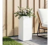 vidaXL Cache-pot de jardin Blanc 20 x 20 x 40 cm Acier laminé à froid