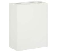 vidaXL Cache-Pot de Jardin Blanc 40 x 20 x 40 cm Acier laminé à Froid, Vase de Jardin Moderne, Rectangulaire, Résistant aux Intempéries, Idéal pour Fleurs et Plantes