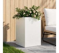 vidaXL Pot de jardin blanc, 50 x 50 x 75 cm, en acier laminé à froid