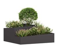 vidaXL Cache-Pot de Jardin Noir 100 x 100 x 50 cm Acier laminé à Froid, Jardin et Terrasse, Jardinière en métal Moderne pour l'extérieur, Accessoires de Patio, Style Contemporain