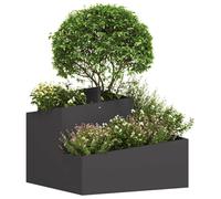 vidaXL Cache-Pot de Jardin Noir 60 x 60 x 50 cm Acier laminé à Froid, Jardin et Terrasse, Jardinière en métal Moderne pour l'extérieur, Accessoires de Patio, Style Contemporain
