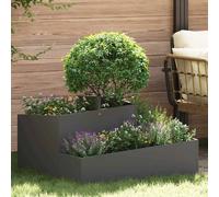 vidaXL Cache-pot de jardin Noir 80 x 80 x 50 cm Acier laminé à froid