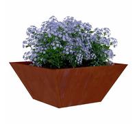 vidaXL Cache-Pot de Jardin Rouillé 35 x 35 x 15 cm, Jardin et terrasse, déco trapézoïdale Moderne, Pot en métal Durable, Support extérieur, Affichage Minimaliste