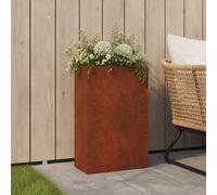 vidaXL Cache-pot de jardin Rouillé 40 x 20 x 75 cm Acier patiné