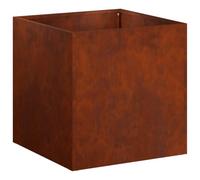 vidaXL Cache-Pot de Jardin Rouillé 45 x 45 x 45 cm Acier patiné, Vase de Jardin Moderne, Rectangulaire, Résistant aux Intempéries, Idéal pour Fleurs et Plantes