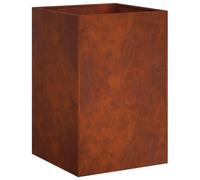 vidaXL Cache-Pot de Jardin Rouillé 50 x 50 x 75 cm Acier patiné, Vase de Jardin Moderne, Rectangulaire, Résistant aux Intempéries, Idéal pour Fleurs et Plantes