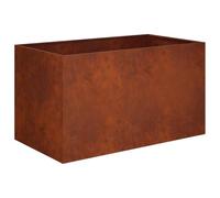 vidaXL Cache-Pot de Jardin Rouillé 80 x 50 x 50 cm Acier patiné, Vase de Jardin Moderne, Rectangulaire, Résistant aux Intempéries, Idéal pour Fleurs et Plantes