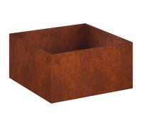 vidaXL Cache-Pot de Jardin Rouillé 80 x 80 x 40 cm Acier patiné, Vase de Jardin Moderne, Rectangulaire, Résistant aux Intempéries, Idéal pour Fleurs et Plantes