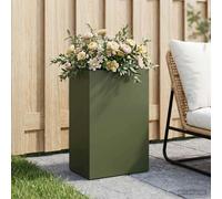 vidaXL Jardinière d'extérieur, vert olive, 50 x 30 x 75 cm, acier laminé à froid