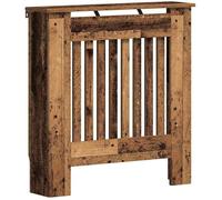 vidaXL Cache-Radiateur Bois Ancien 78 x 19 x 81 5 cm Bois d'ingénierie avec étagère et design à lattes