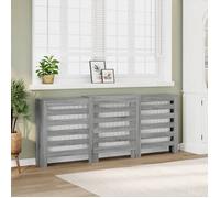 vidaXL Cache-radiateur sonoma gris 205x21,5x83,5 cm bois d'ingénierie, bouchon de radiateur, cache-radiateur haut, radiateur 852722