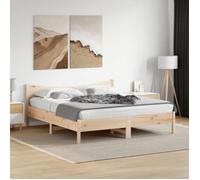 vidaXL Cadre 180x200 cm pin massif sans matelas ossature renforcée, lit très stable pour grande chambre double de couple et famille