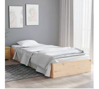 vidaXL Cadre bois massif 90x190 cm sans matelas, mini lit bois naturel adapté chambre bébé et recoins étroits du foyer