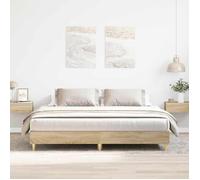 vidaXL Cadre chêne sonoma 180x200 cm sans matelas imitation bois chaleureuse grand cadre double stable pour toute la famille