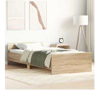 vidaXL Cadre chêne sonoma 80x200 cm bois ingénierie sans matelas, finition chaleureuse lit une place pour chambre bébé et invités