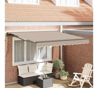 vidaXL Cadre d'auvent beige 350 x 250 cm en polyester avec revêtement PU