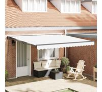 vidaXL Cadre d'auvent blanc 400 x 300 cm en polyester avec revêtement PU