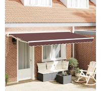 vidaXL Armature d'auvent 400 x 200 cm marron en polyester avec revêtement PU
