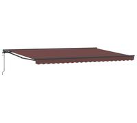 vidaXL Cadre d'auvent marron 500 x 300 cm en polyester avec revêtement PU
