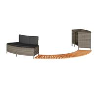 vidaXL Bordure de baignoire balnéo Gris Poly rotin et bois massif Acacia