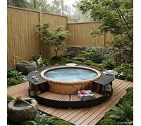 vidaXL Cadre de bain à remous noir résine tressée 41454