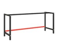 vidaXL Cadre de Banc de Travail Métal Noir Rouge