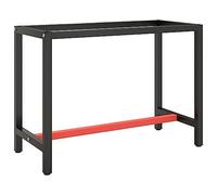 Cadre de banc de travail - Noir et rouge - 110x50x79 cm - Métal - Pieds enduits de poudre - Durable