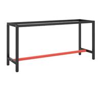 vidaXL Cadre de banc de travail Noir et rouge mat 170x50x79 cm Métal
