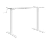 vidaXL Cadre de Bureau Debout, Pieds de Bureau avec Hauteur Réglable, Cadre de Table avec Poignée Tournante Intérieur, Blanc Acier