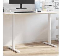 vidaXL Cadre de Bureau Debout, Pieds de Bureau avec Hauteur Réglable, Cadre de Table avec Poignée Tournante Intérieur, Blanc Acier