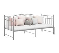 vidaXL Cadre de canapé‑lit extensible 90x200 cm, Gris, métal enduit de poudre